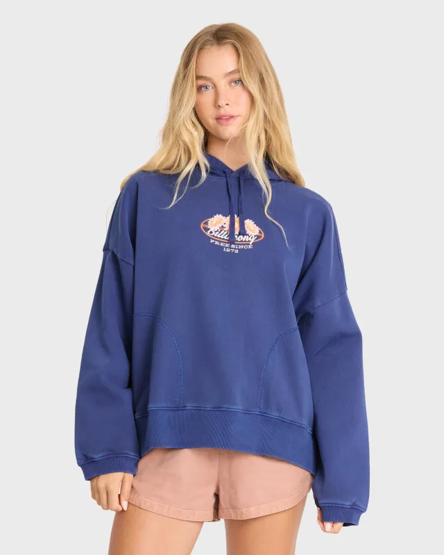 Find Paradise Palm Pullover Hoodie - True Navy made by Billabong