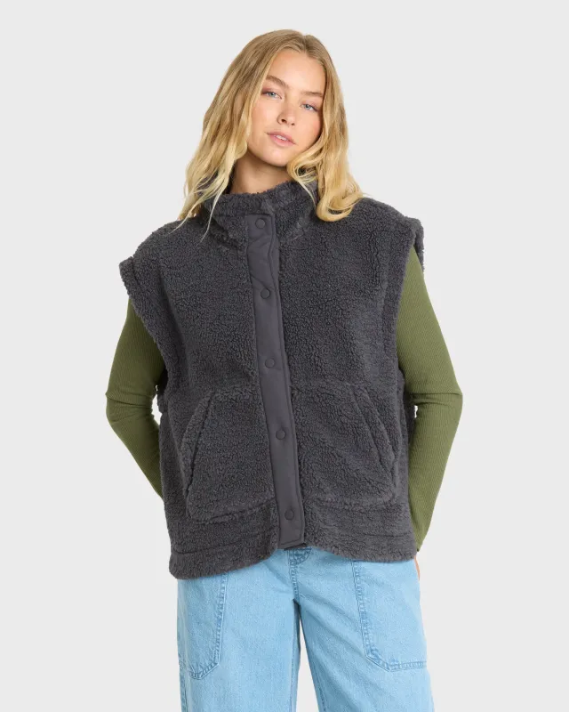 Waver Fleece Vest - Black Sands made by Billabong