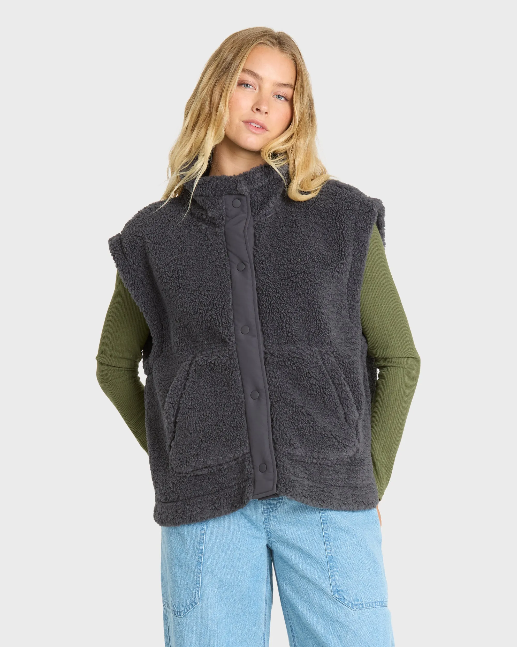 Waver Fleece Vest - Black Sands sold by Billabong