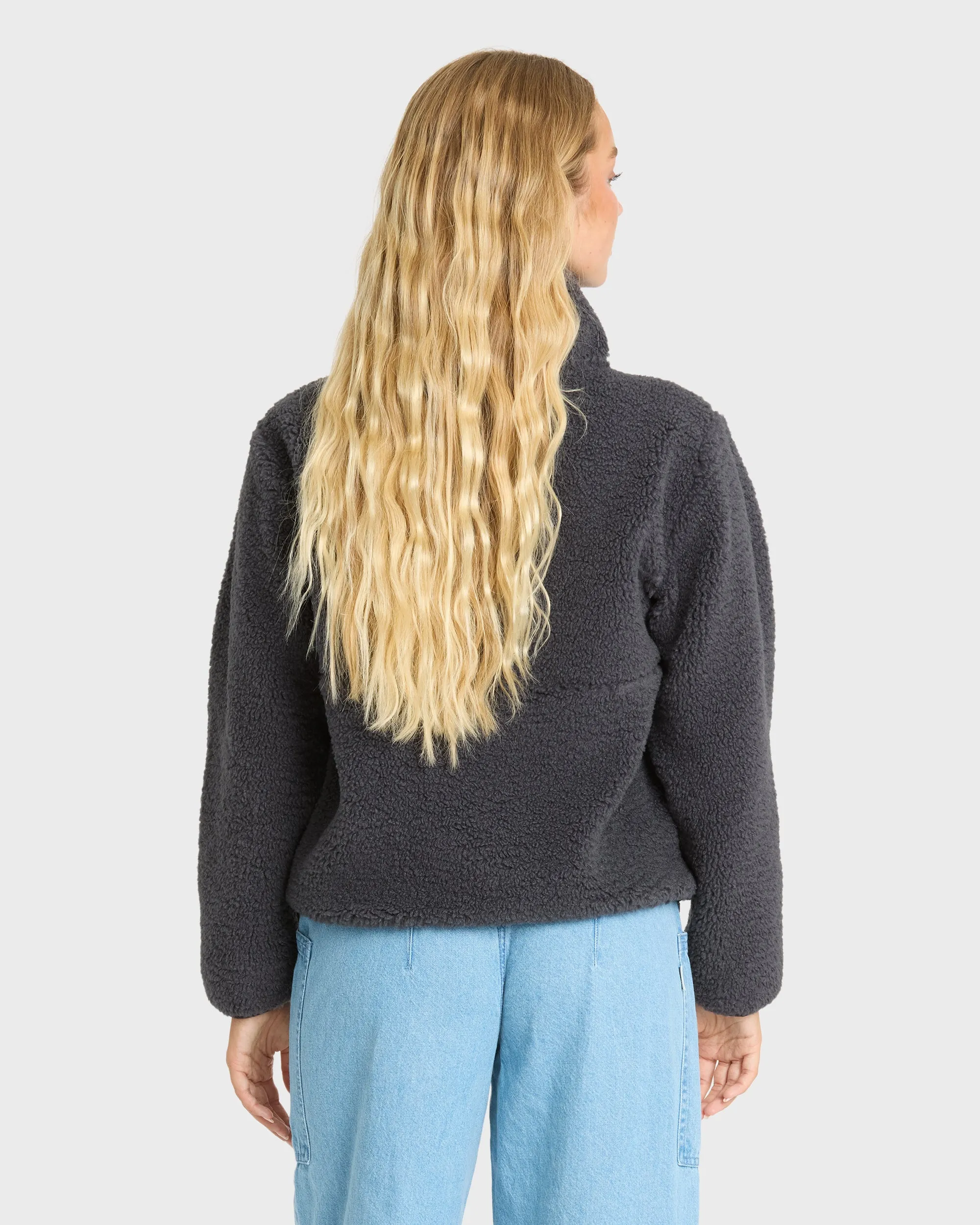 Horizon Sherpa Mock Neck Half Zip Sweatshirt - Black Sands sold by Billabong product image thumbnail 2