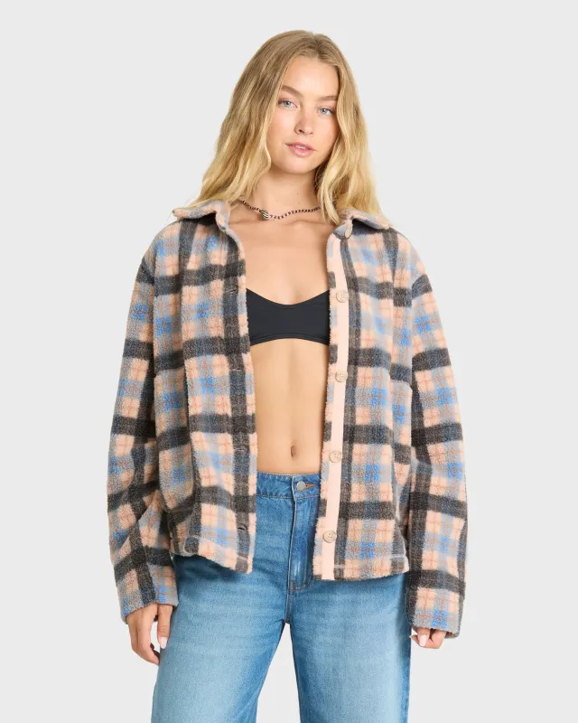 Adventure Division Breezy Fleece Shacket - Blue Bell made by Billabong