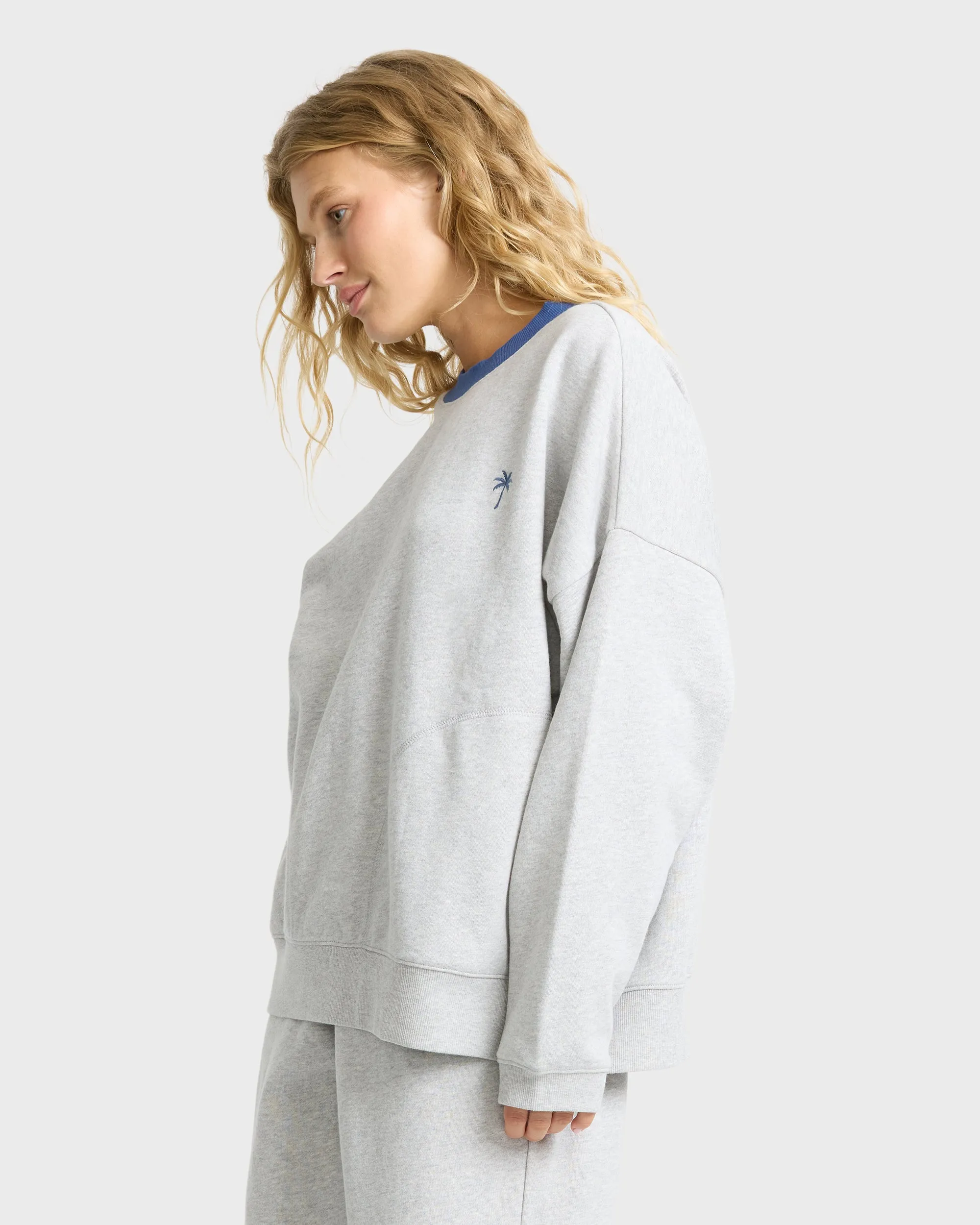 Sunset Palm Crewneck Sweatshirt - Heather Gray sold by Billabong product image thumbnail 4