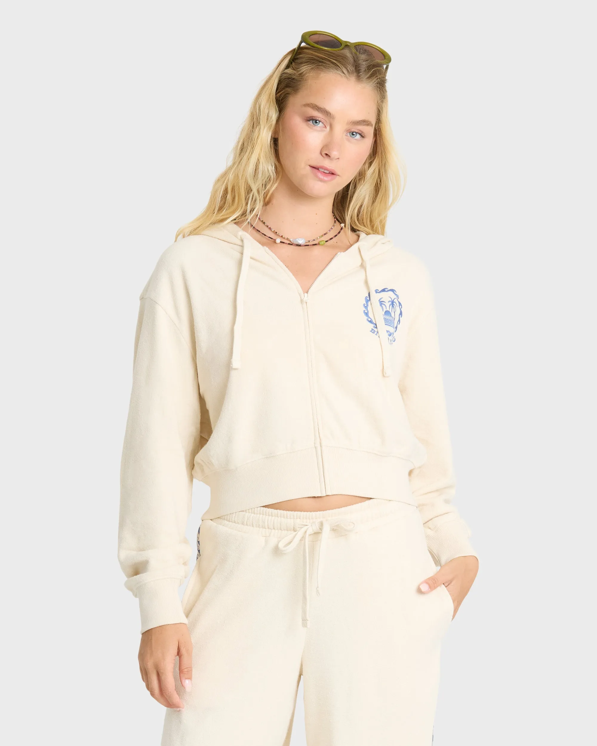 Palm 73 Zip-Up Hoodie - White Cap sold by Billabong