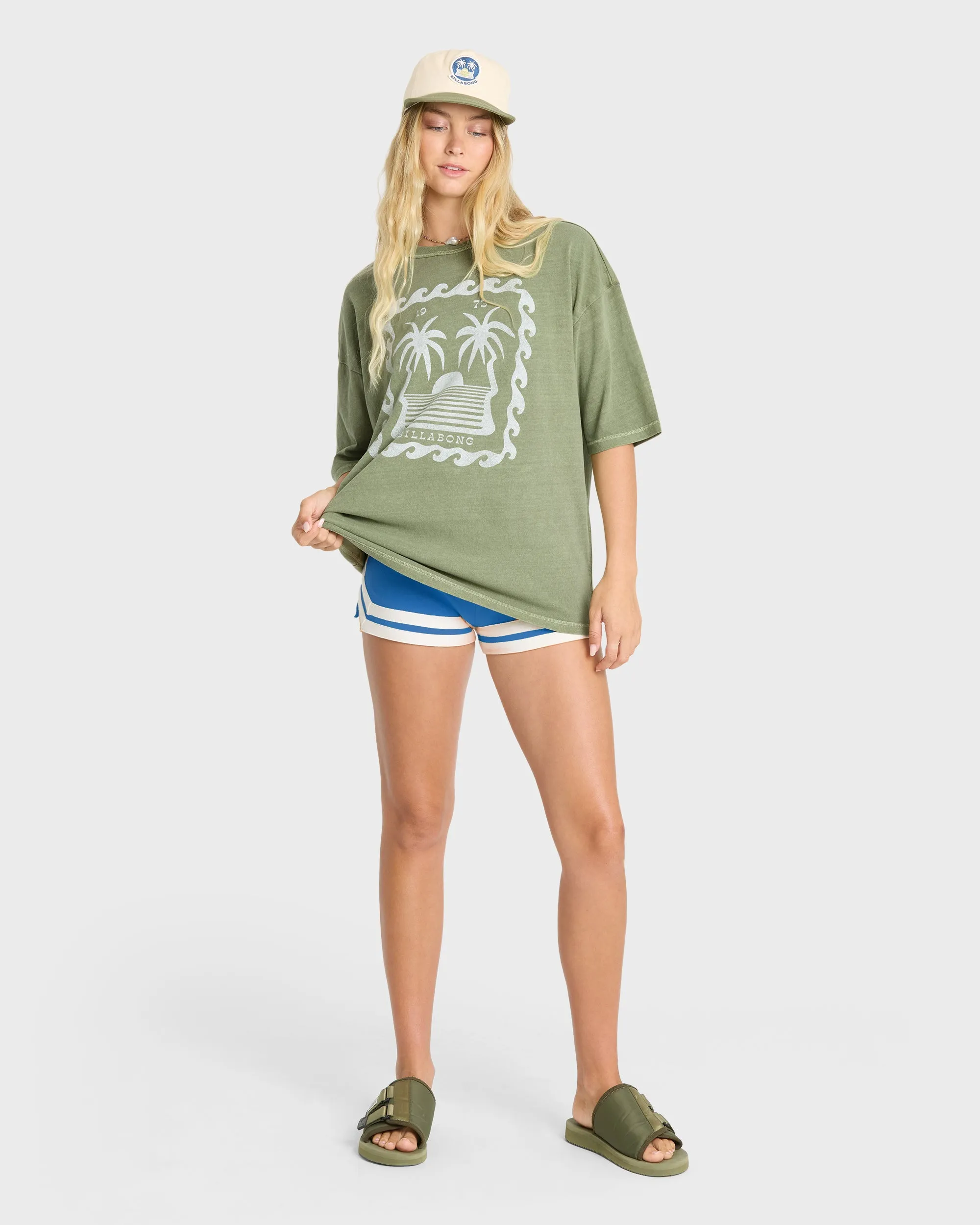 Wave Stamp Short Sleeve Cotton T-Shirt - Army Green sold by Billabong product image thumbnail 3