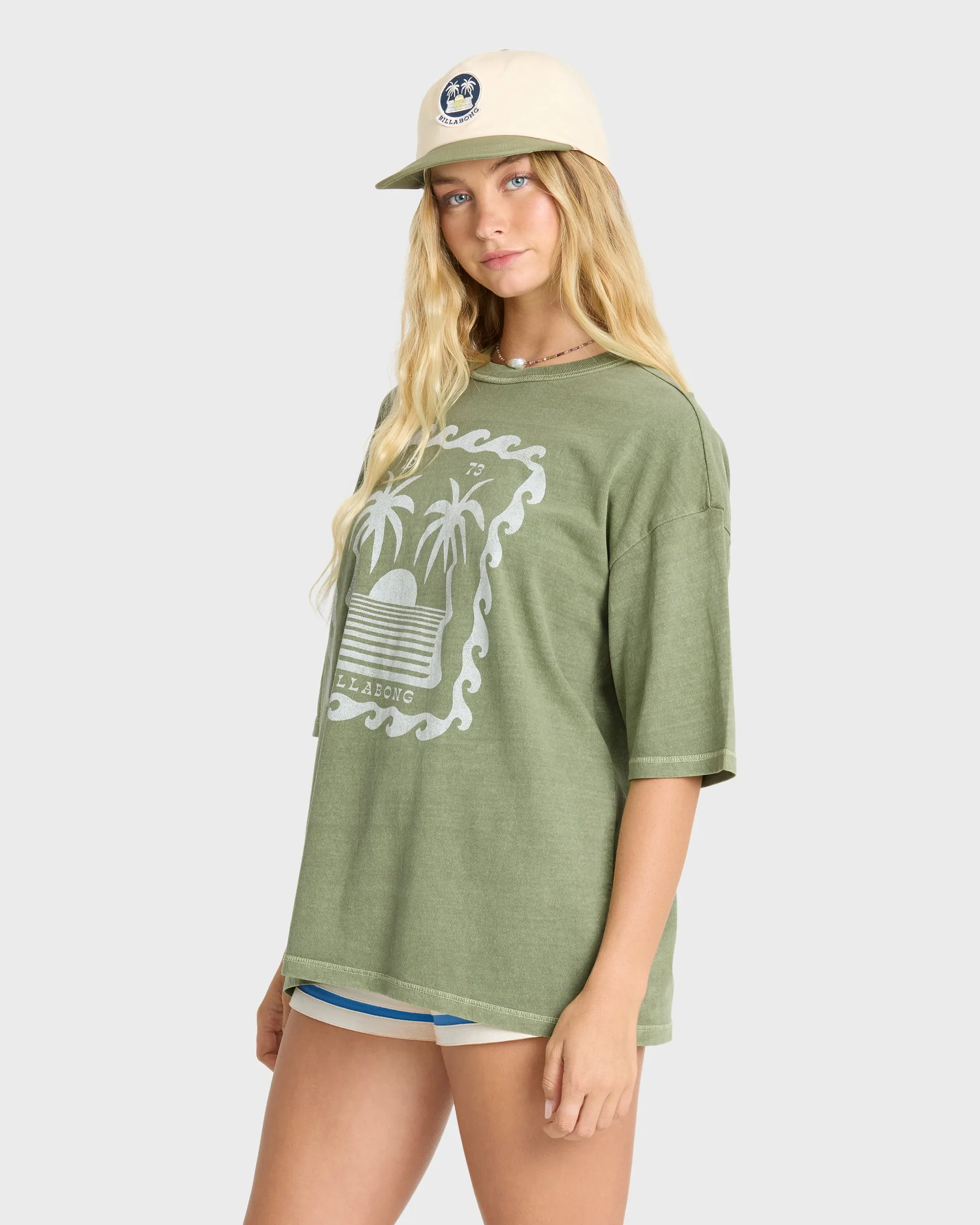 Wave Stamp Short Sleeve Cotton T-Shirt - Army Green sold by Billabong product image thumbnail 4