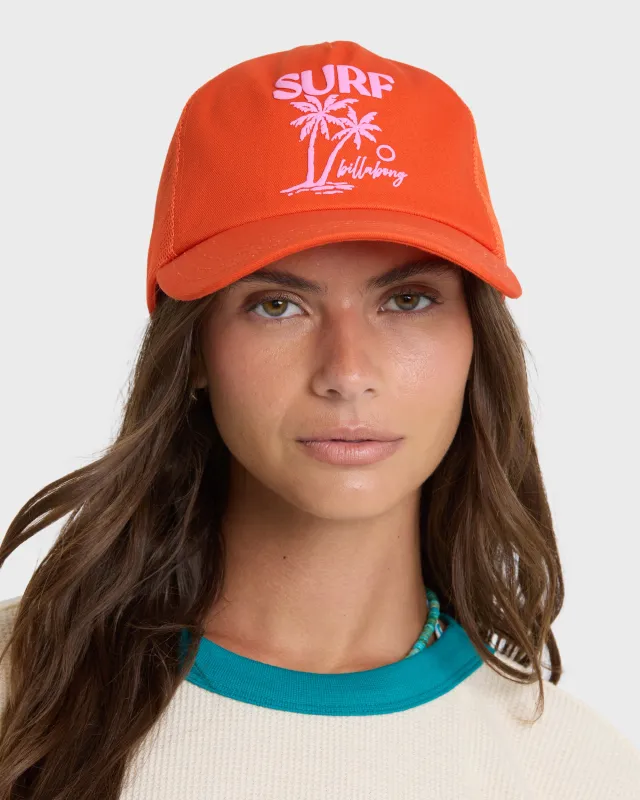 Sunday Trucker Hat - Vermillion Orange made by Billabong