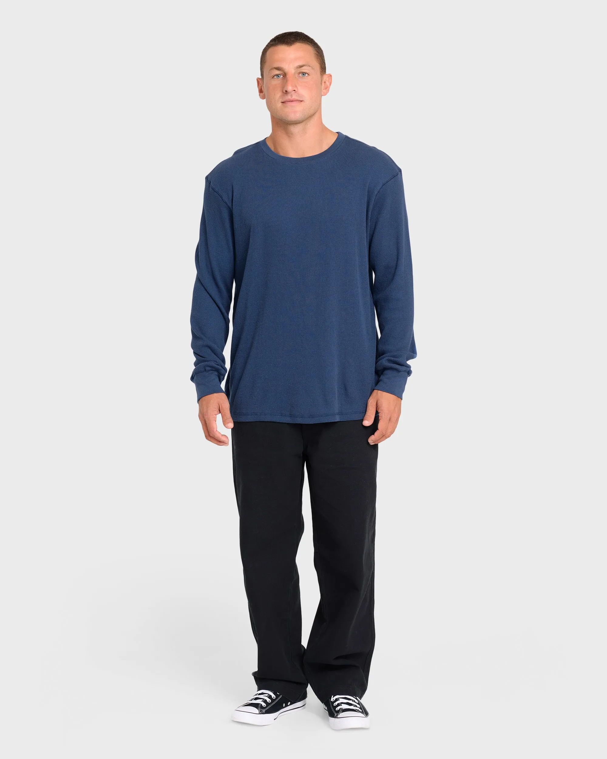 Essential Thermal Long Sleeve Knit Tee - Dark Denim sold by Billabong product image thumbnail 3