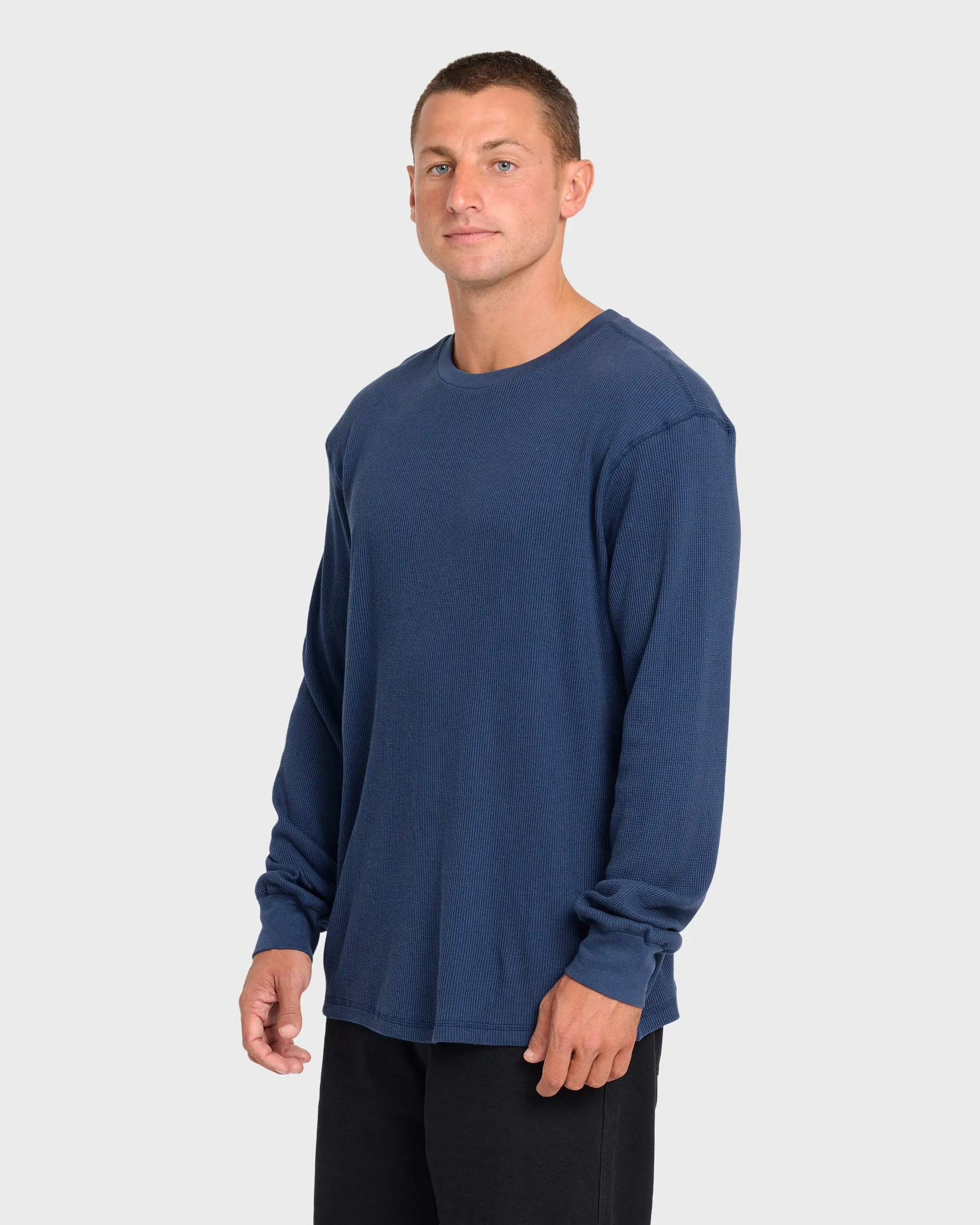 Essential Thermal Long Sleeve Knit Tee - Dark Denim sold by Billabong product image thumbnail 4