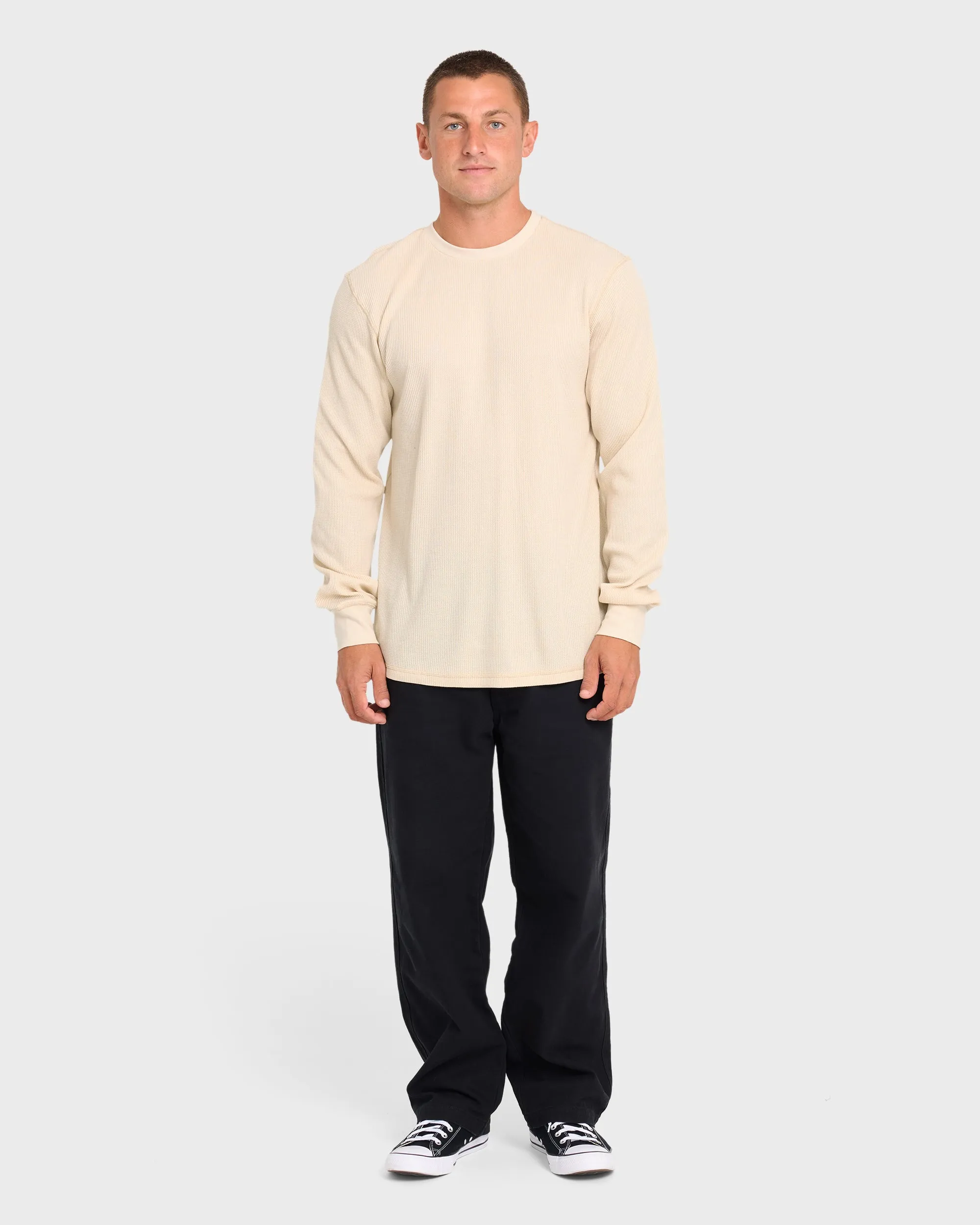 Essential Thermal Long Sleeve Knit T-Shirt - Oatmeal sold by Billabong product image thumbnail 3
