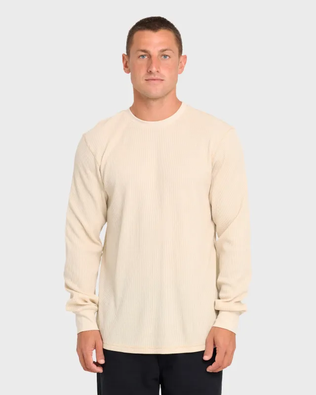Essential Thermal Long Sleeve Knit Tee - Oatmeal made by Billabong