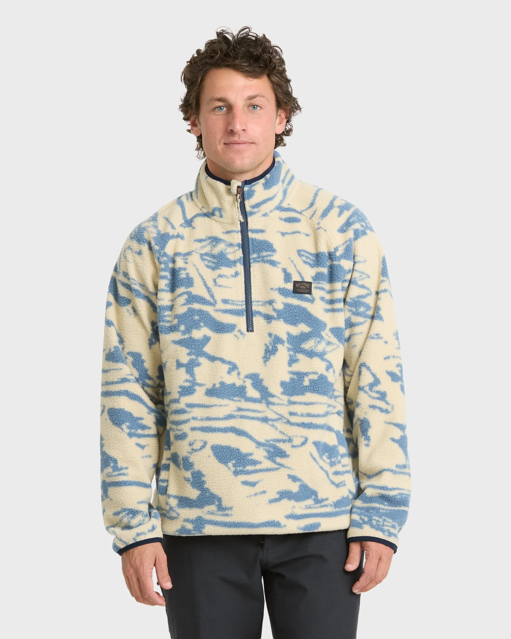 A/Div Boundary Mock Neck Half-Zip Sweatshirt - Sand Khaki sold by Billabong