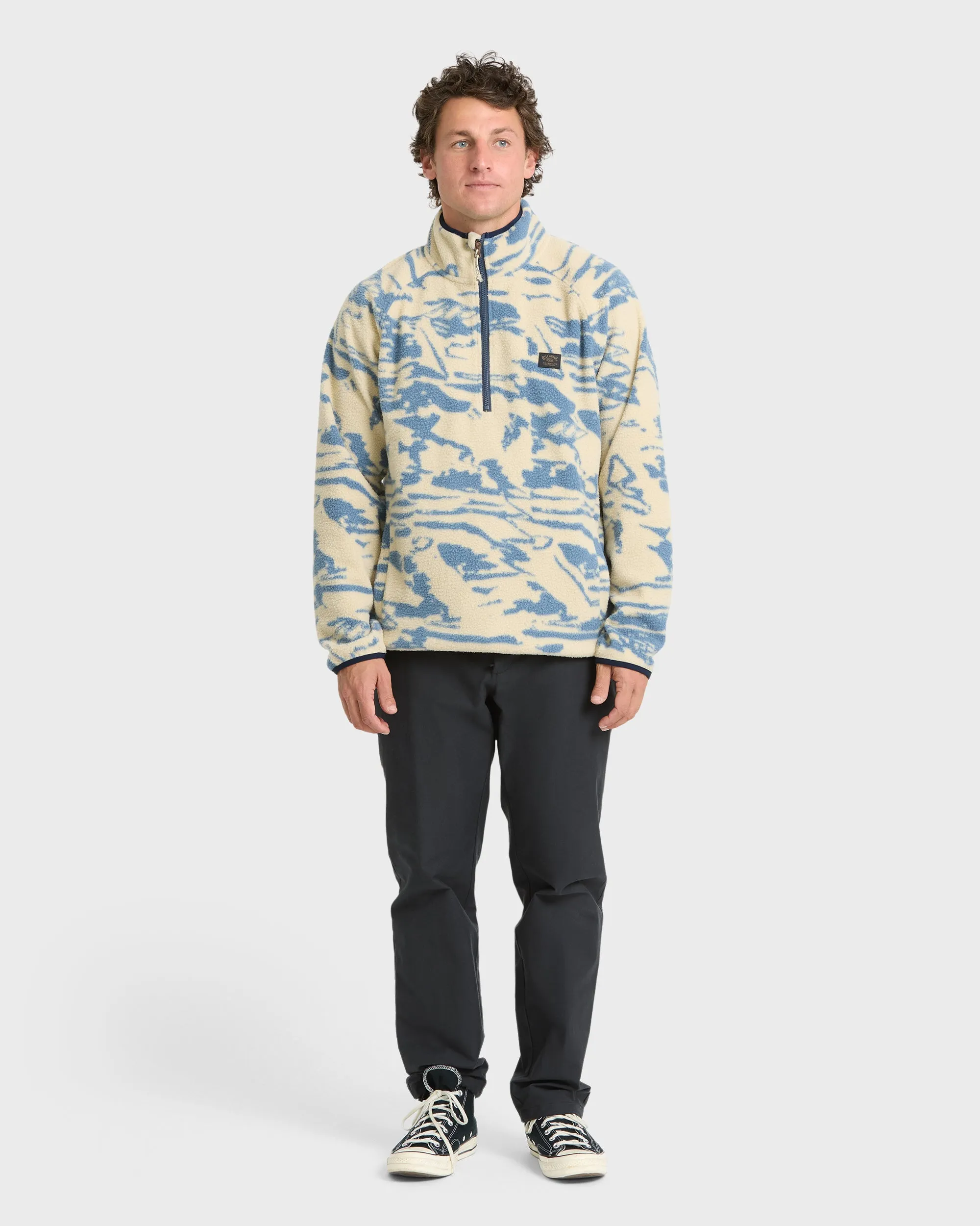 A/Div Boundary Mock Neck Half-Zip Sweatshirt - Sand Khaki sold by Billabong product image thumbnail 5