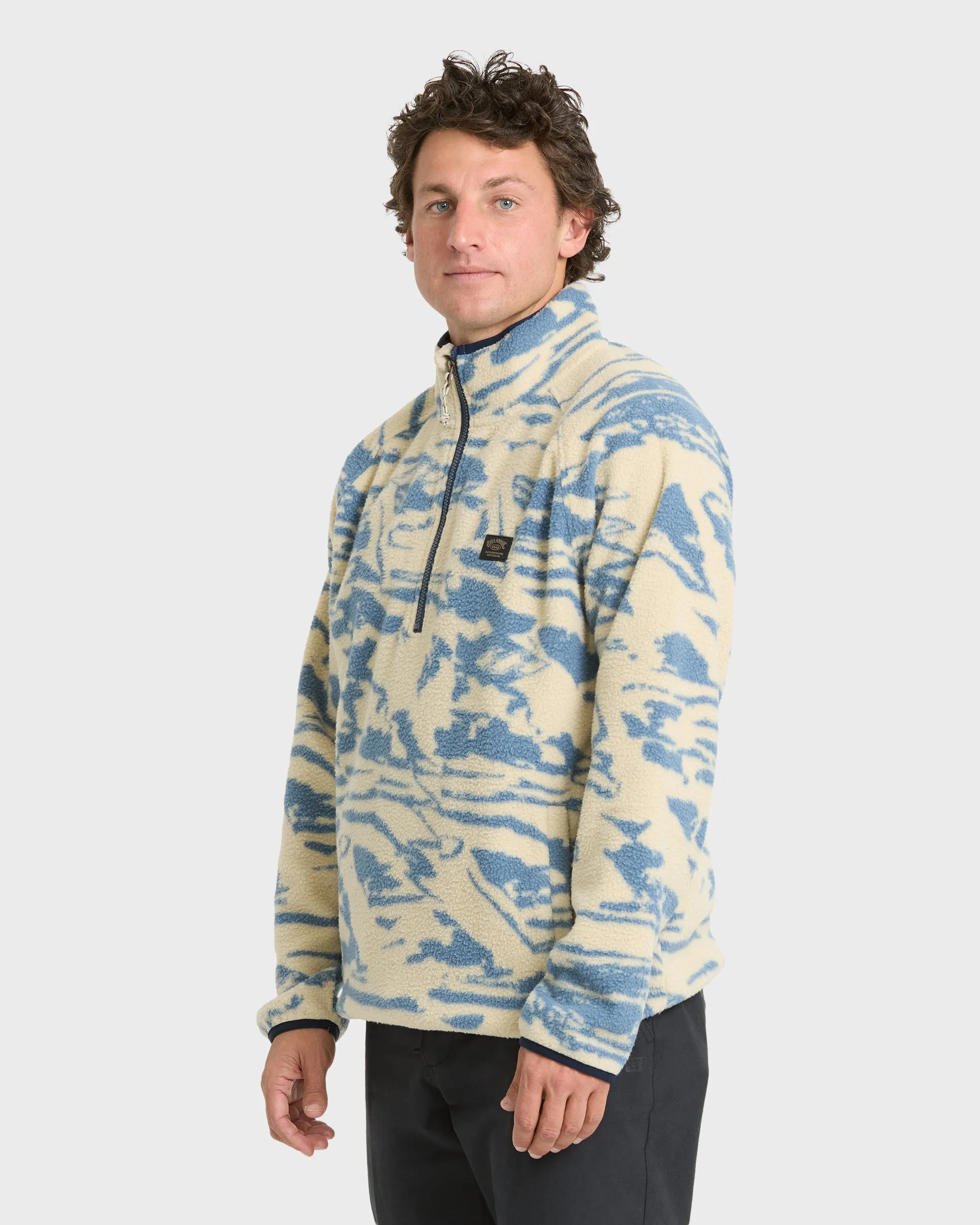 A/Div Boundary Mock Neck Half-Zip Sweatshirt - Sand Khaki sold by Billabong product image thumbnail 3