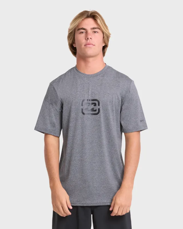 All Day Wave Loose Fit UPF 50 Short Sleeve Surf Tee - Light Gray Heather made by Billabong