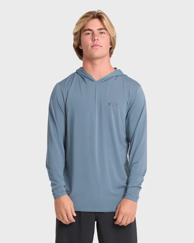 Arch Mesh Hooded UPF 50 Long Sleeve Surf Tee - China Blue made by Billabong