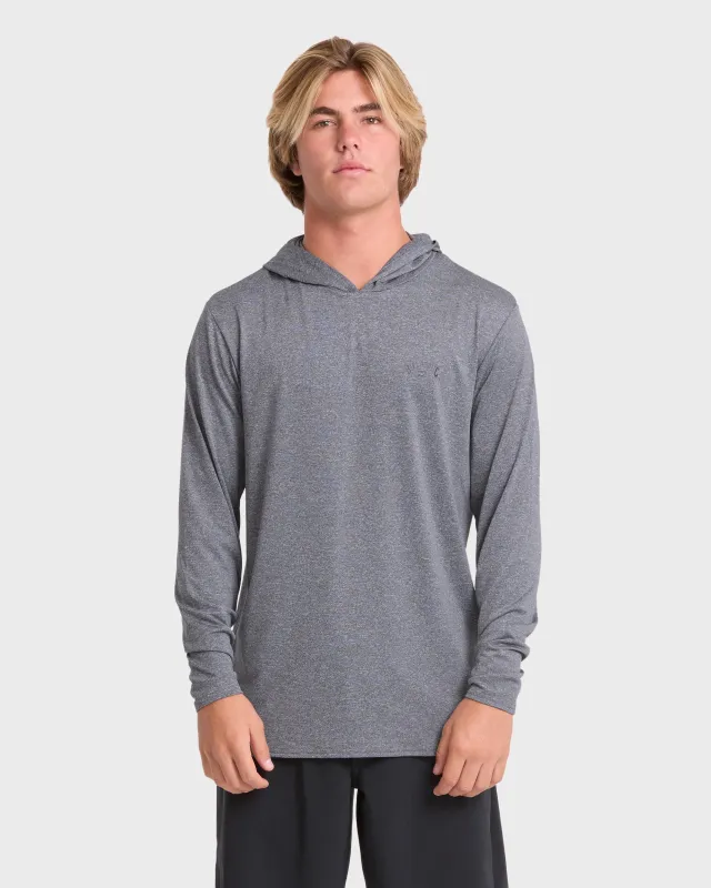 Arch Mesh Hooded UPF 50 Long Sleeve Surf Tee - Light Gray Heather made by Billabong