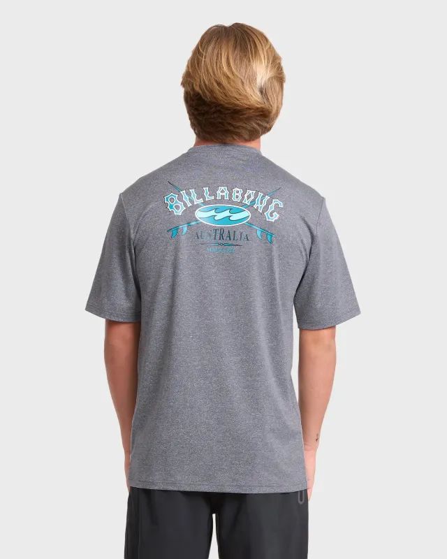 Crossboards Short Sleeve Surf Tee - Light Gray Heather made by Billabong