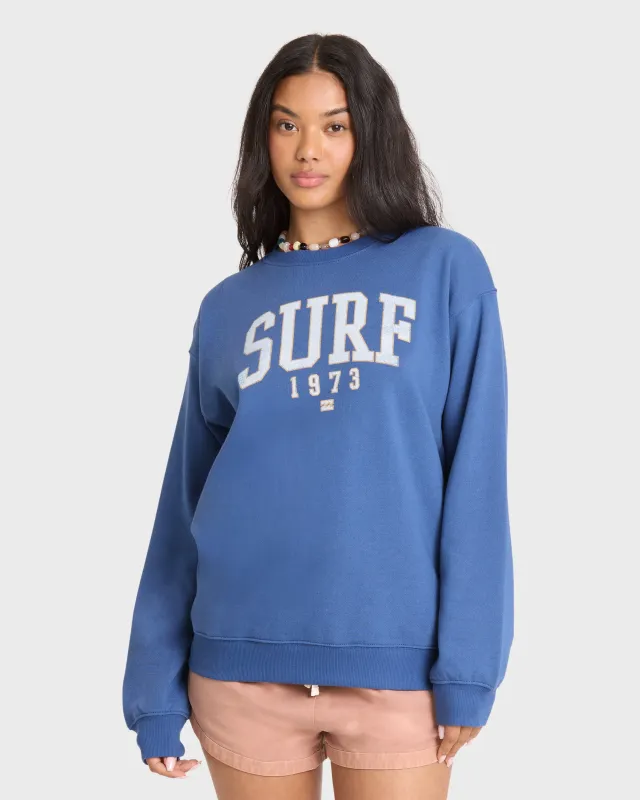 Gone Surfing Crewneck Sweatshirt - True Navy made by Billabong