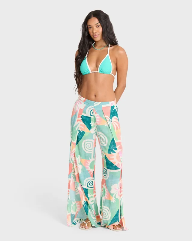 Split Spirit Elastic Waist Pants - Misty Blue made by Billabong