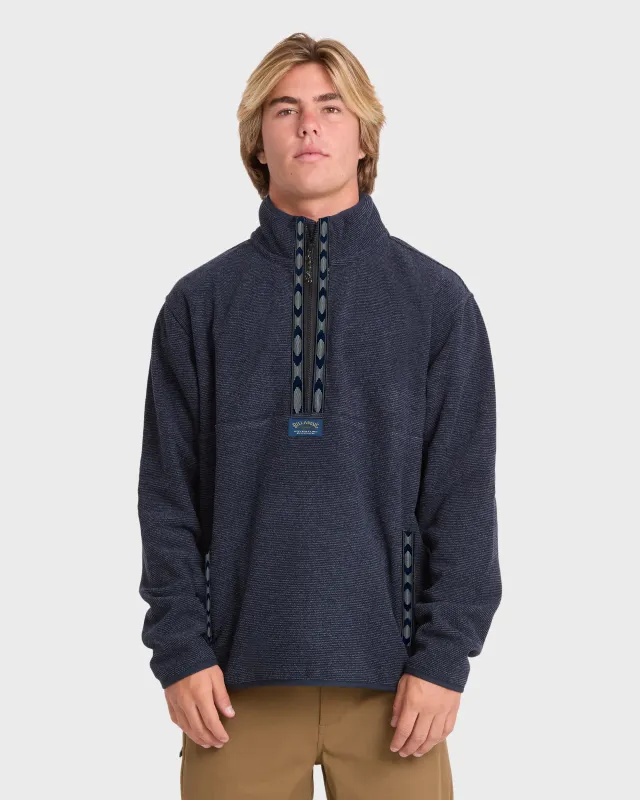 Frontier Mockneck Quarter-Zip Fleece - True Navy made by Billabong
