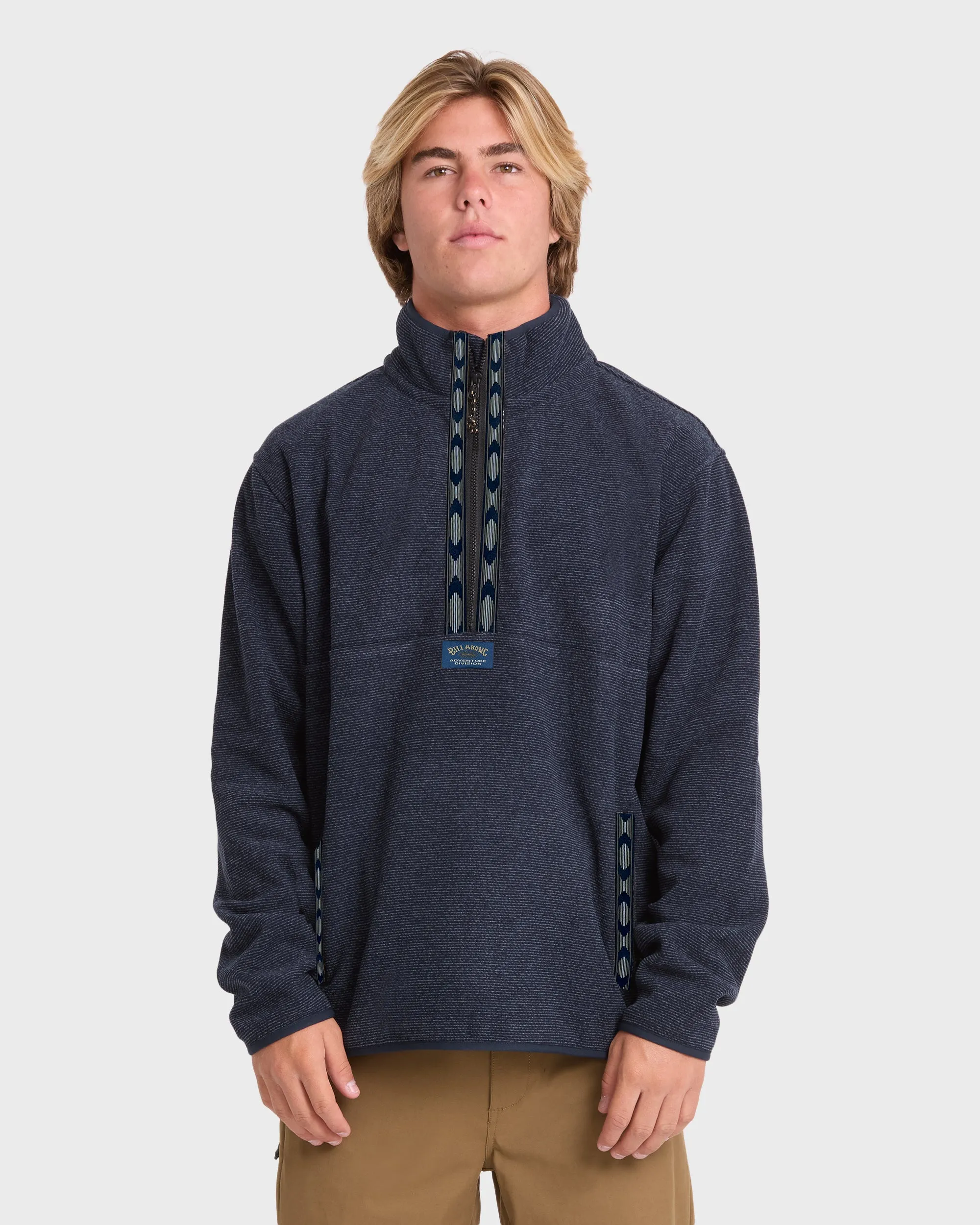 Frontier Mockneck Quarter-Zip Fleece - True Navy sold by Billabong