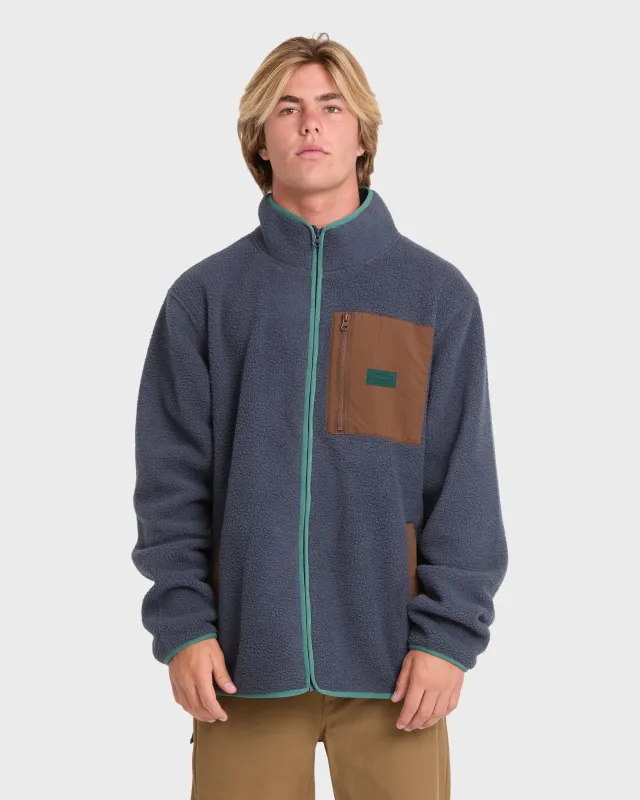 Alpine Mock Neck Full-Zip Fleece - Blue Graphite made by Billabong