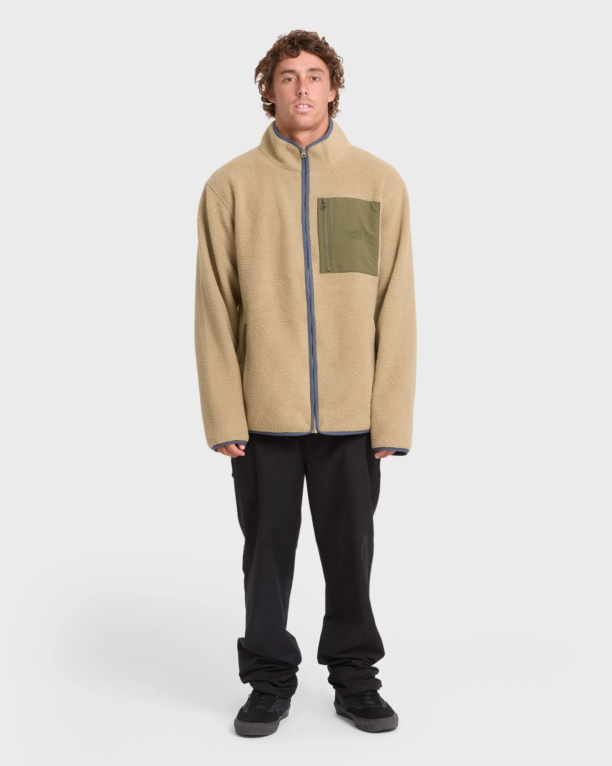 Alpine Mock Neck Full-Zip Fleece - Pale Khaki sold by Billabong product image thumbnail 3