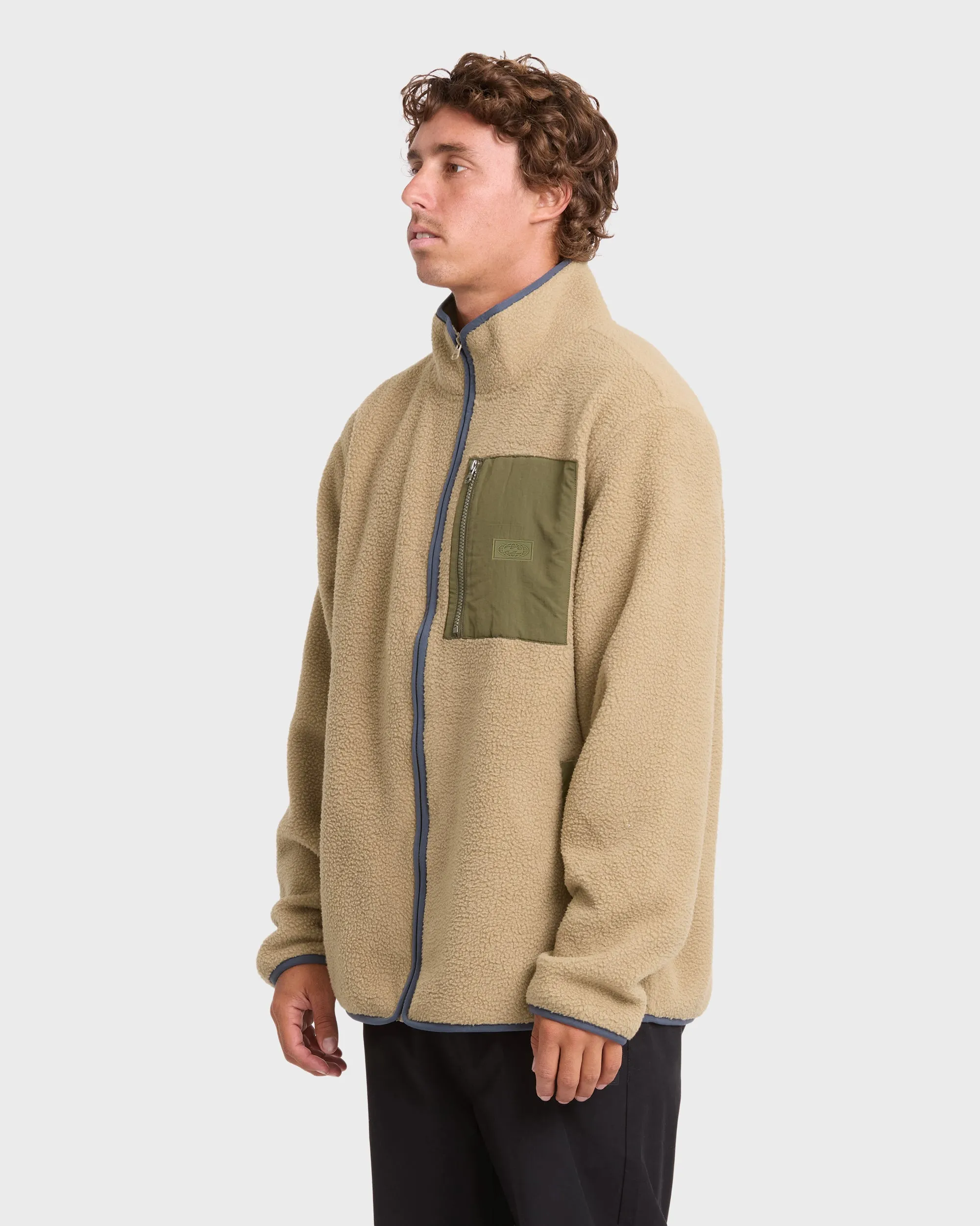 Alpine Mock Neck Full-Zip Fleece - Pale Khaki sold by Billabong product image thumbnail 4