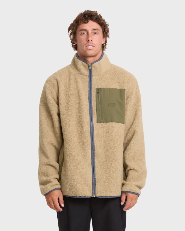 Alpine Mock Neck Full-Zip Fleece - Pale Khaki made by Billabong