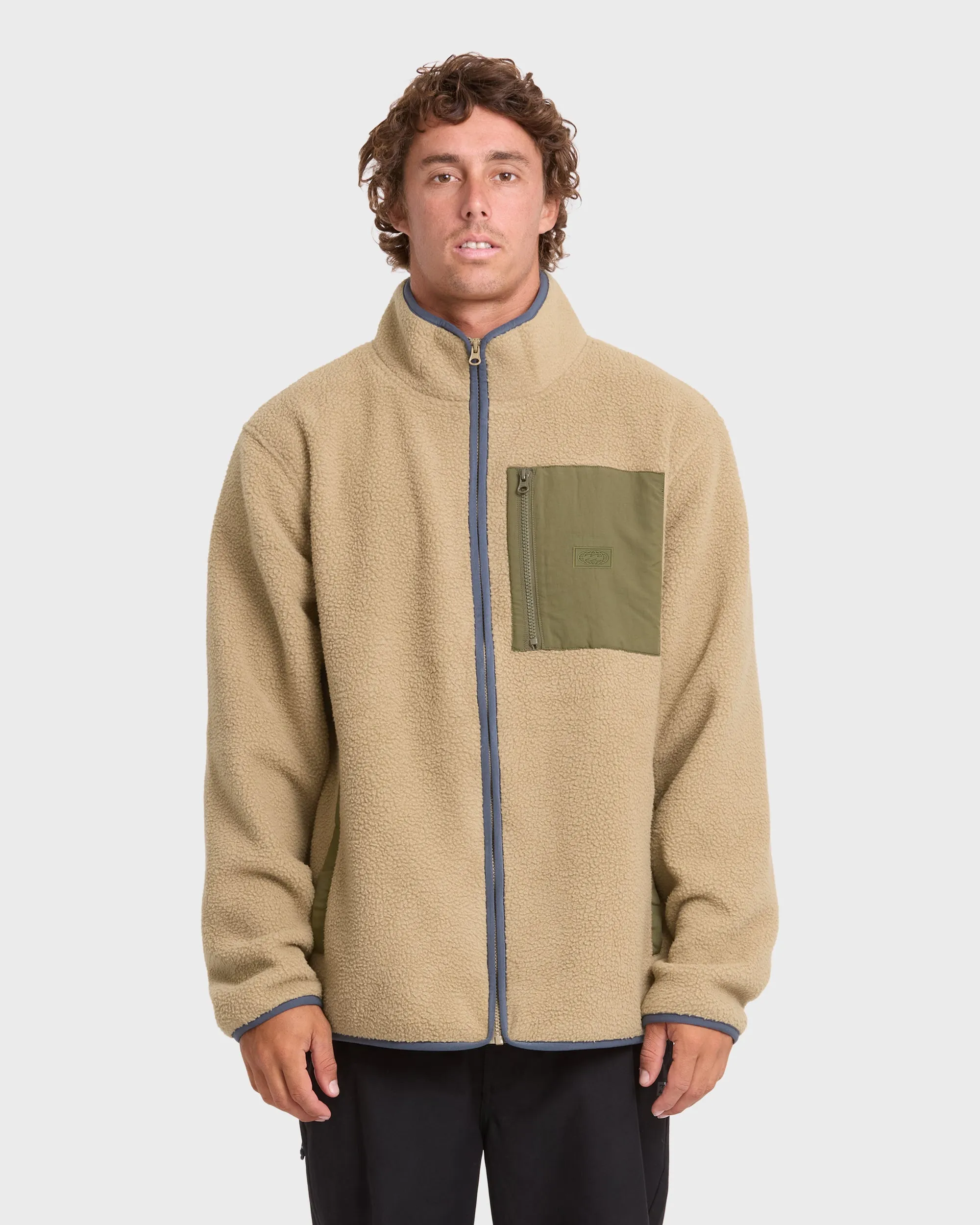 Alpine Mock Neck Full-Zip Fleece - Pale Khaki sold by Billabong