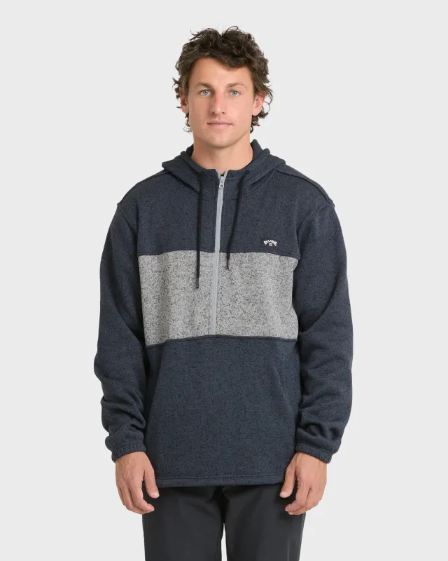 Adventure Division Boundary Pullover Quarter Zip Hoodie - True Navy made by Billabong