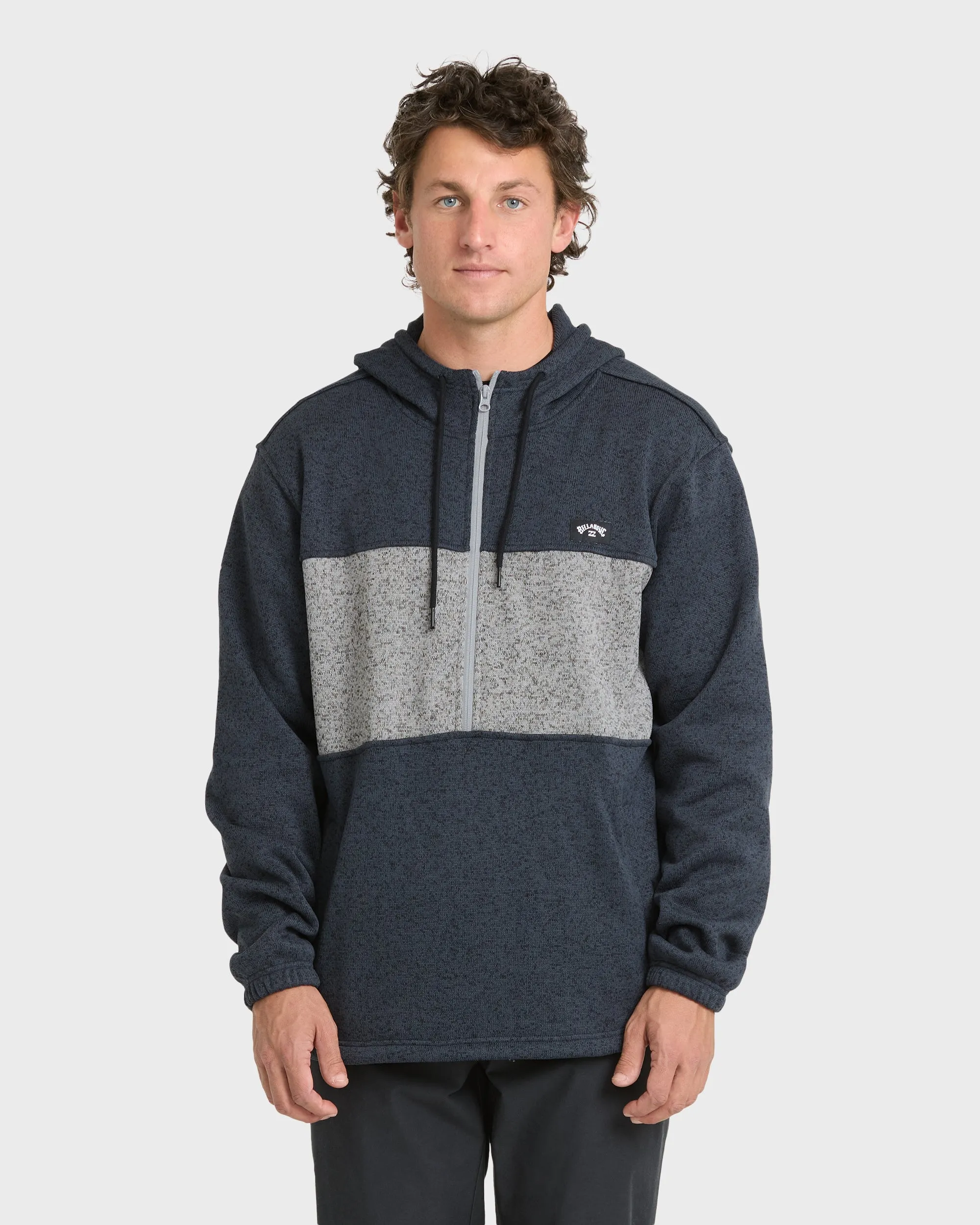 Adventure Division Boundary Pullover Quarter Zip Hoodie - True Navy sold by Billabong