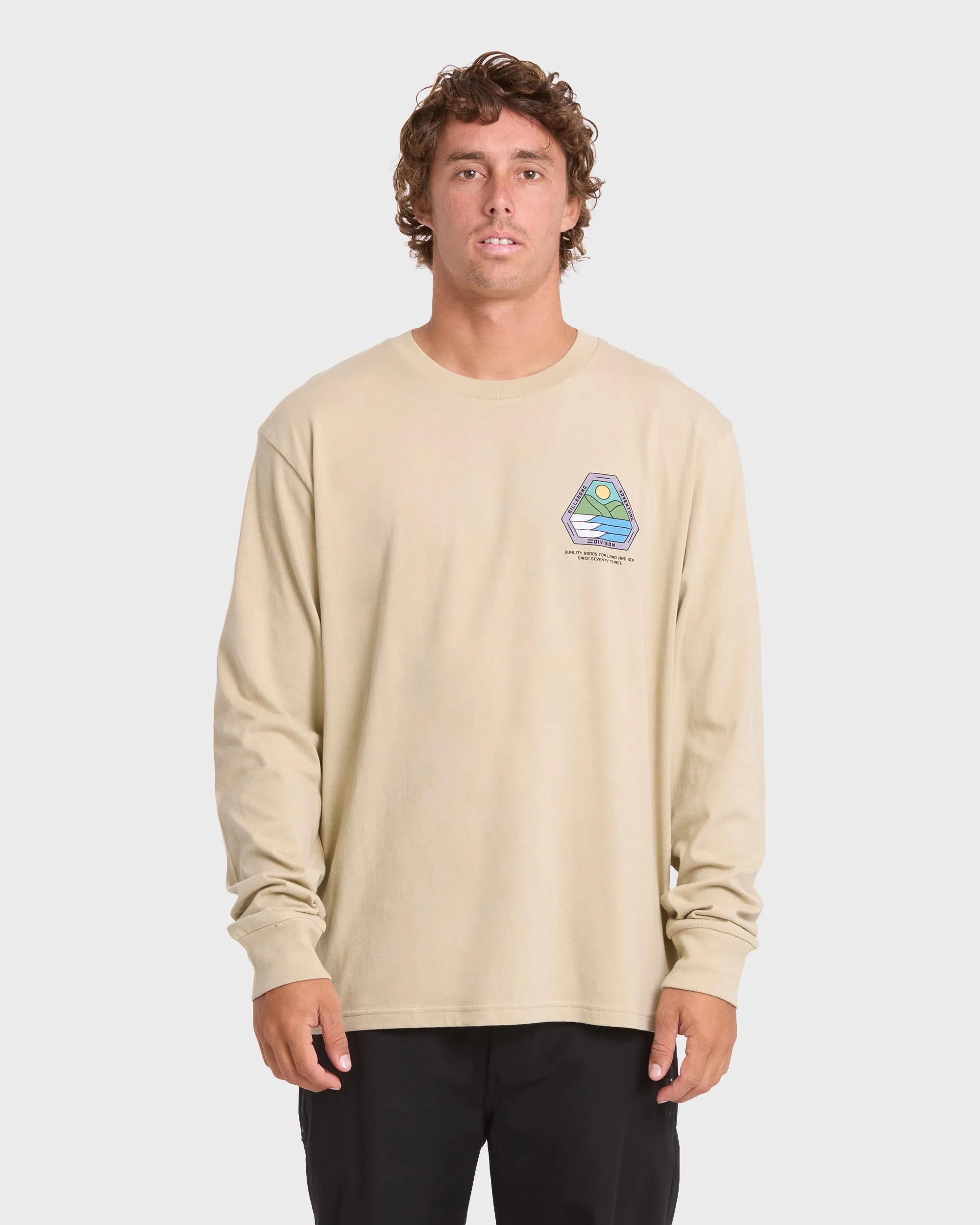 Rockies Adventure Division Premium Long Sleeve Knit T-Shirt - Sand Khaki sold by Billabong