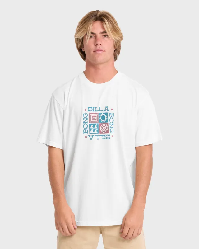 Quarter Premiumss Short Sleeve Knit T-Shirt - Off White made by Billabong