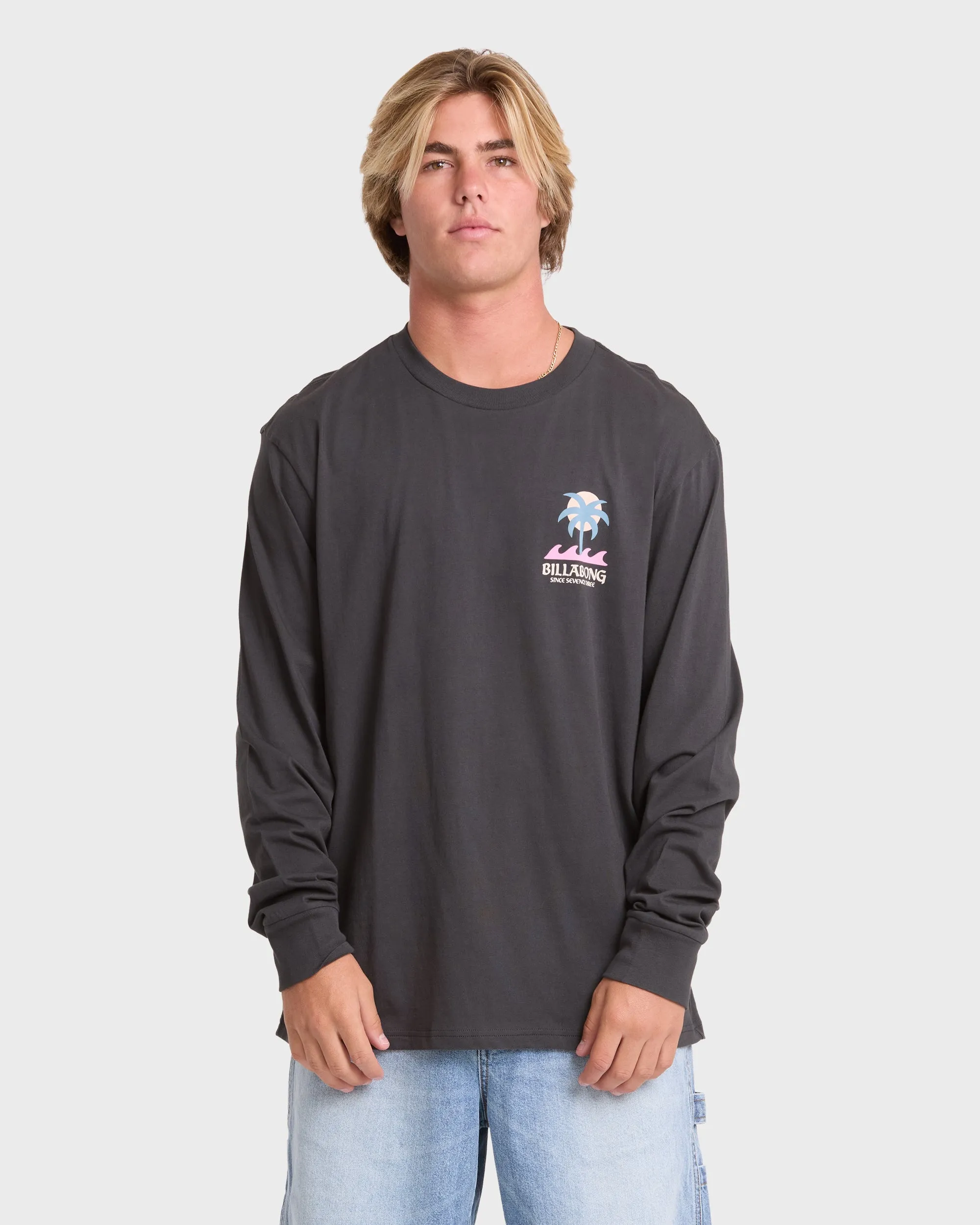 Portal Premium Long Sleeve Cotton T-Shirt - Raven sold by Billabong product image thumbnail 2