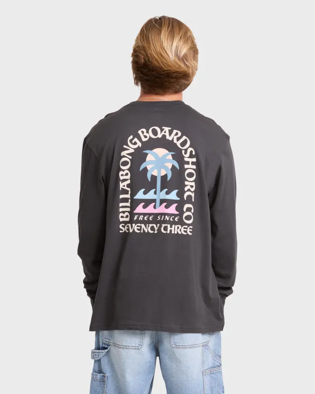 Portal Premium Long Sleeve Cotton T-Shirt - Raven made by Billabong