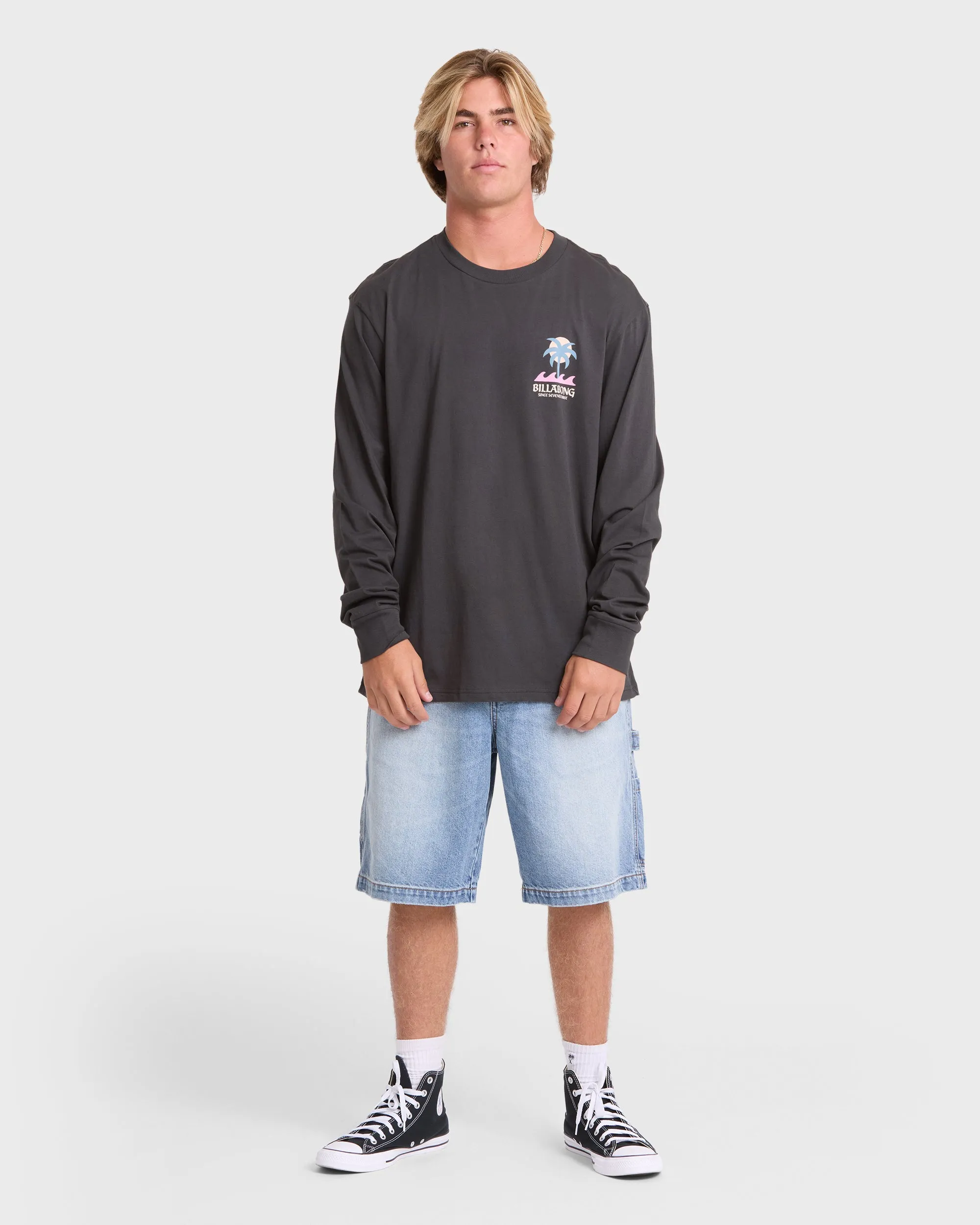 Portal Premium Long Sleeve Cotton T-Shirt - Raven sold by Billabong product image thumbnail 3