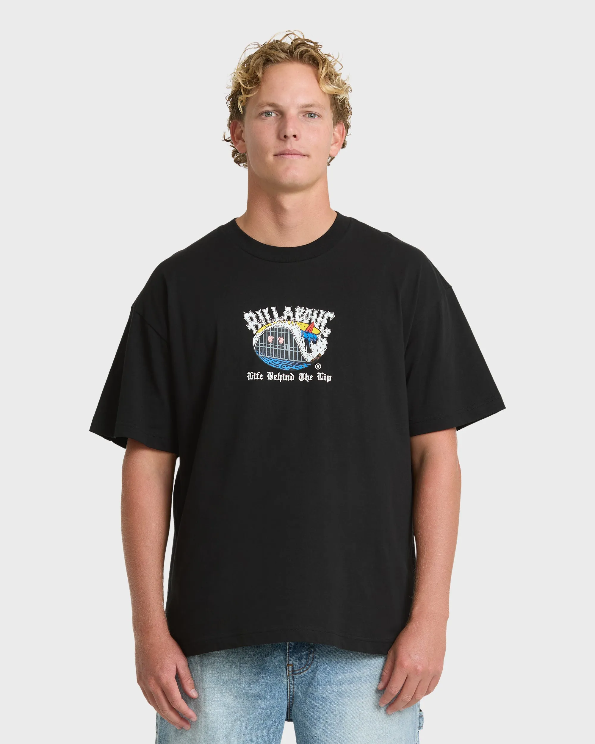 Behind The Lip OG Short Sleeve Cotton T-Shirt - Black sold by Billabong