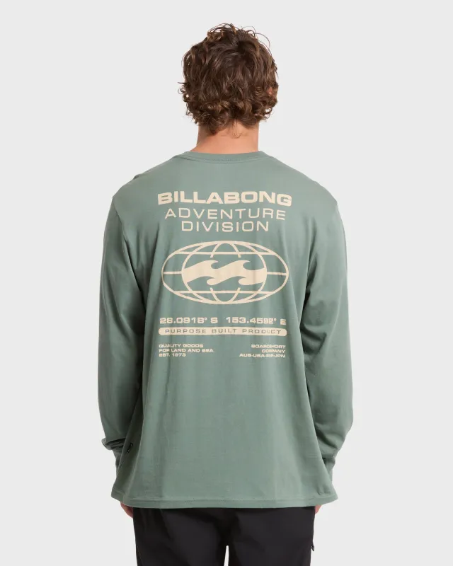 Coordinates Adventure Division Premium Long Sleeve Cotton T-Shirt - Laurel Wreath made by Billabong