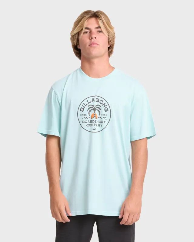 Frond Premium Short Sleeve Cotton T-Shirt - Coastal Blue made by Billabong