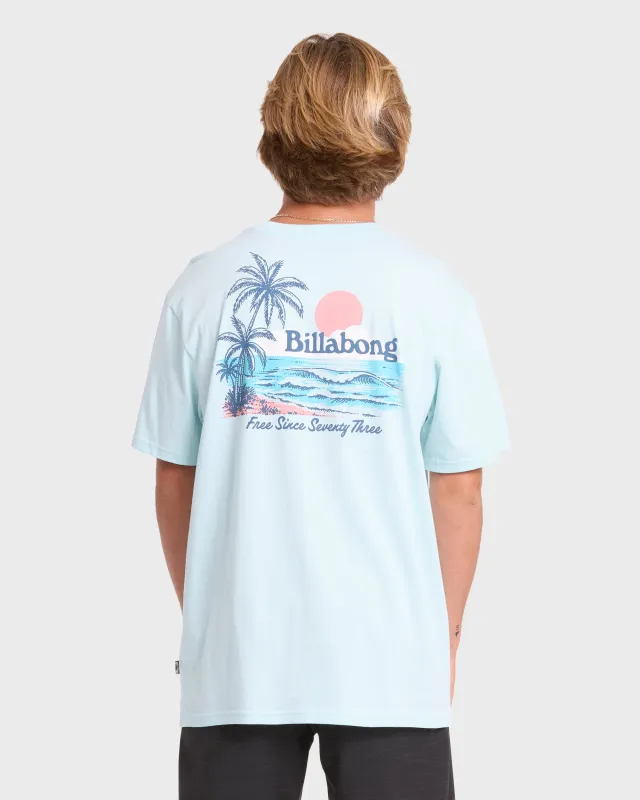 Lounge Premium Short Sleeve Knit Graphic T-Shirt - Coastal Blue made by Billabong