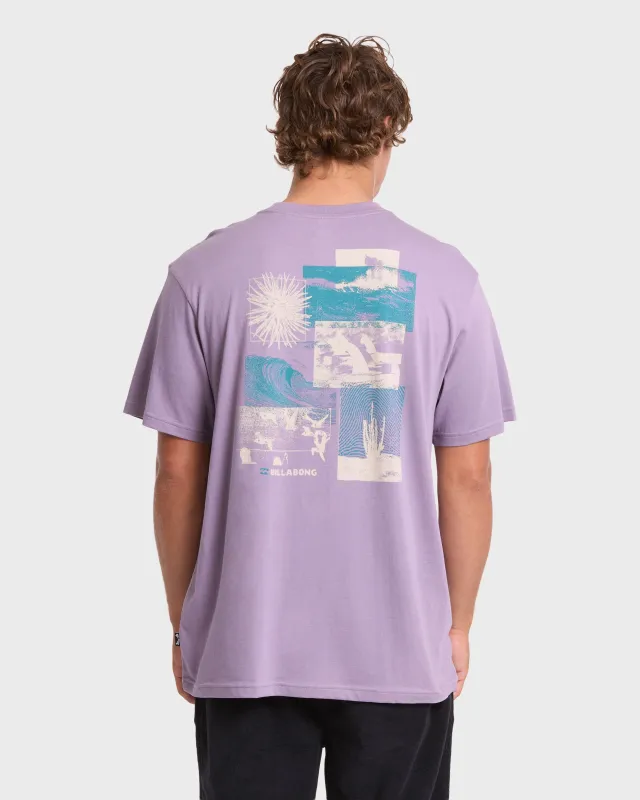 Montage Premium Short Sleeve Cotton T-Shirt - Purple Ash made by Billabong