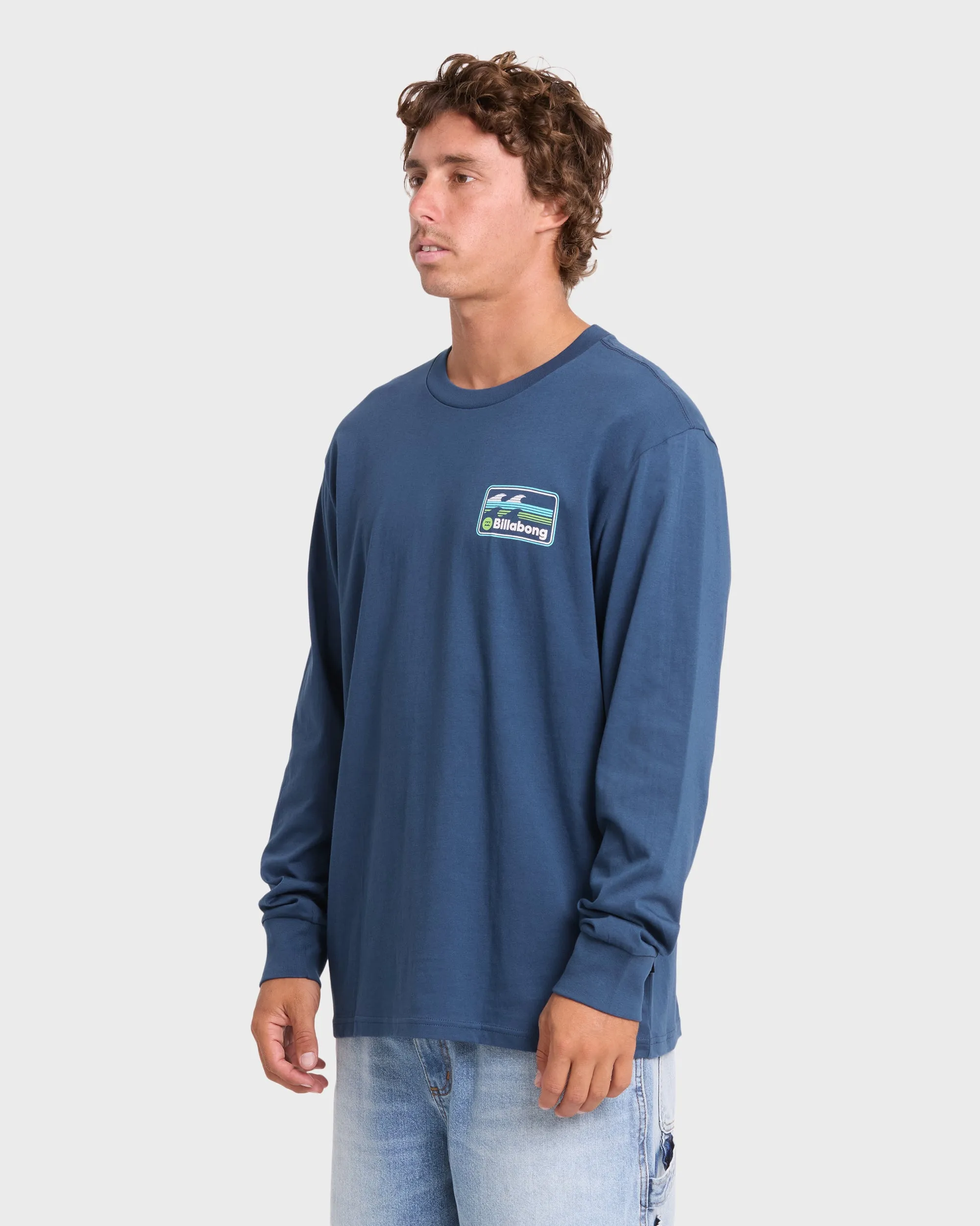 Runner Premium Long Sleeve Cotton T-Shirt - Dark Denim sold by Billabong product image thumbnail 4