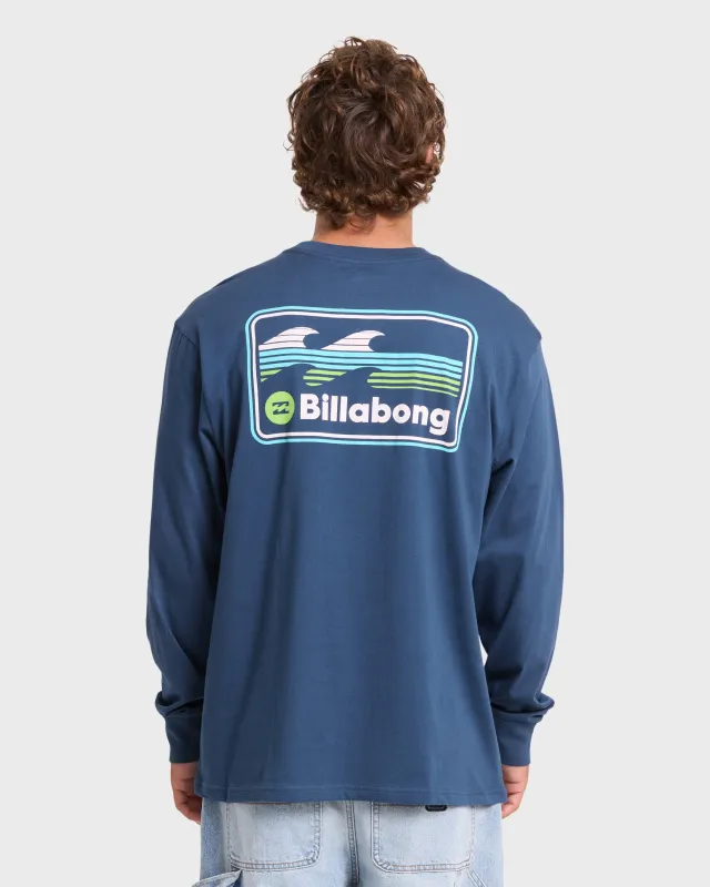 Runner Premium Long Sleeve Cotton T-Shirt - Dark Denim made by Billabong