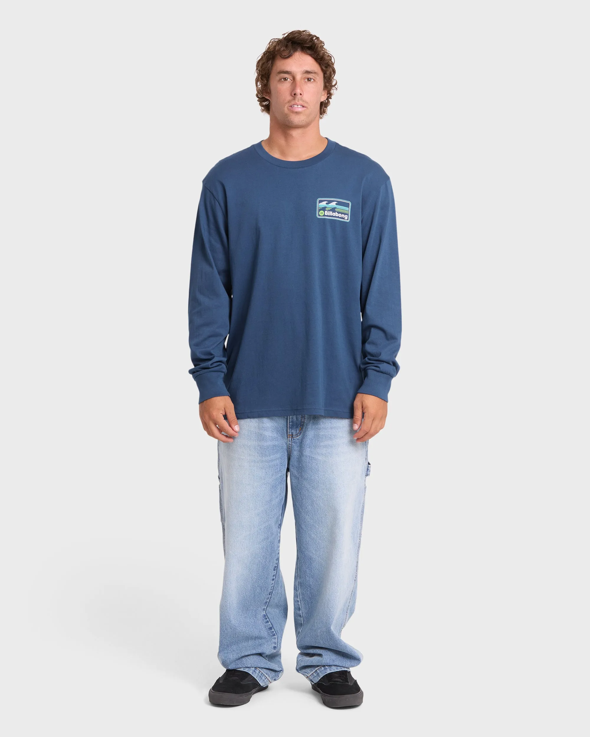 Runner Premium Long Sleeve Cotton T-Shirt - Dark Denim sold by Billabong product image thumbnail 3