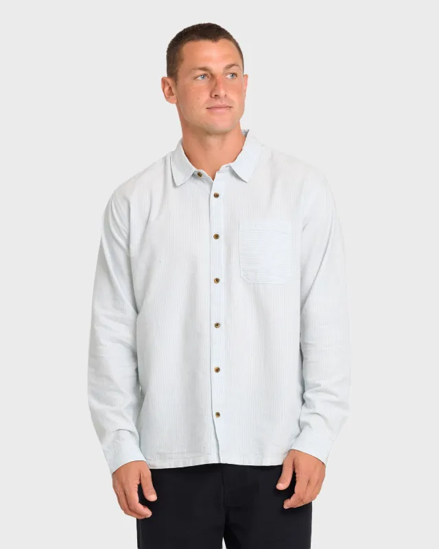 Garage Post Up Long Sleeve Oxford Shirt - Blue Smoke made by Billabong