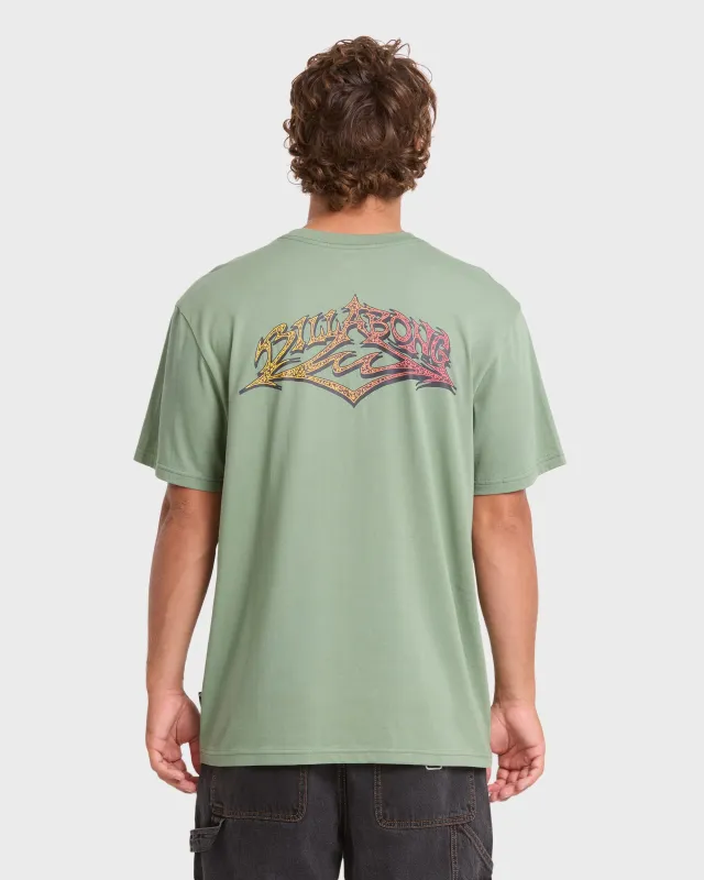 Reverse Premium Short Sleeve Cotton T-Shirt - Hedge Green made by Billabong