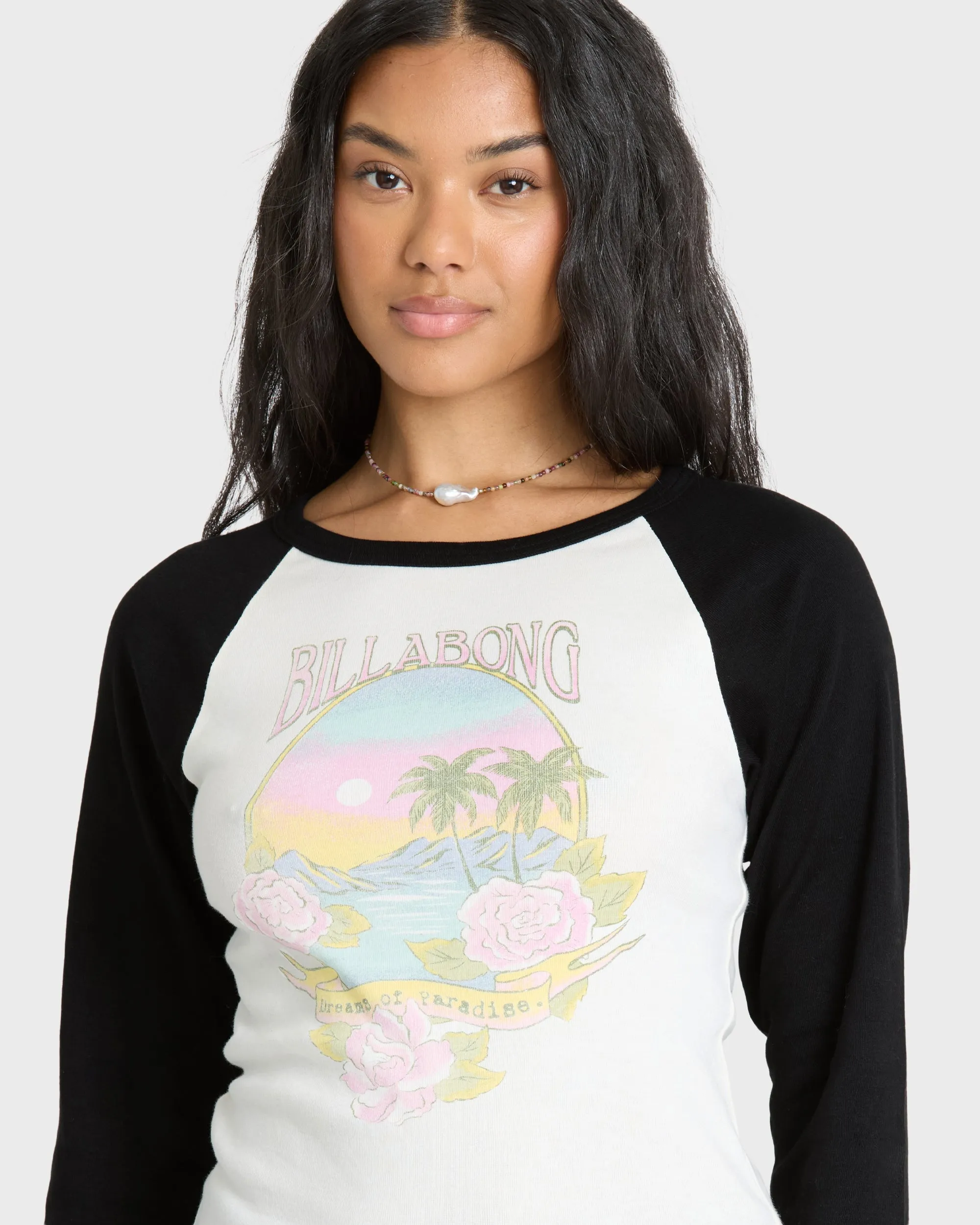 Paradise Dream Cotton Long Sleeve Raglan T-Shirt - Black Sands sold by Billabong product image thumbnail 5