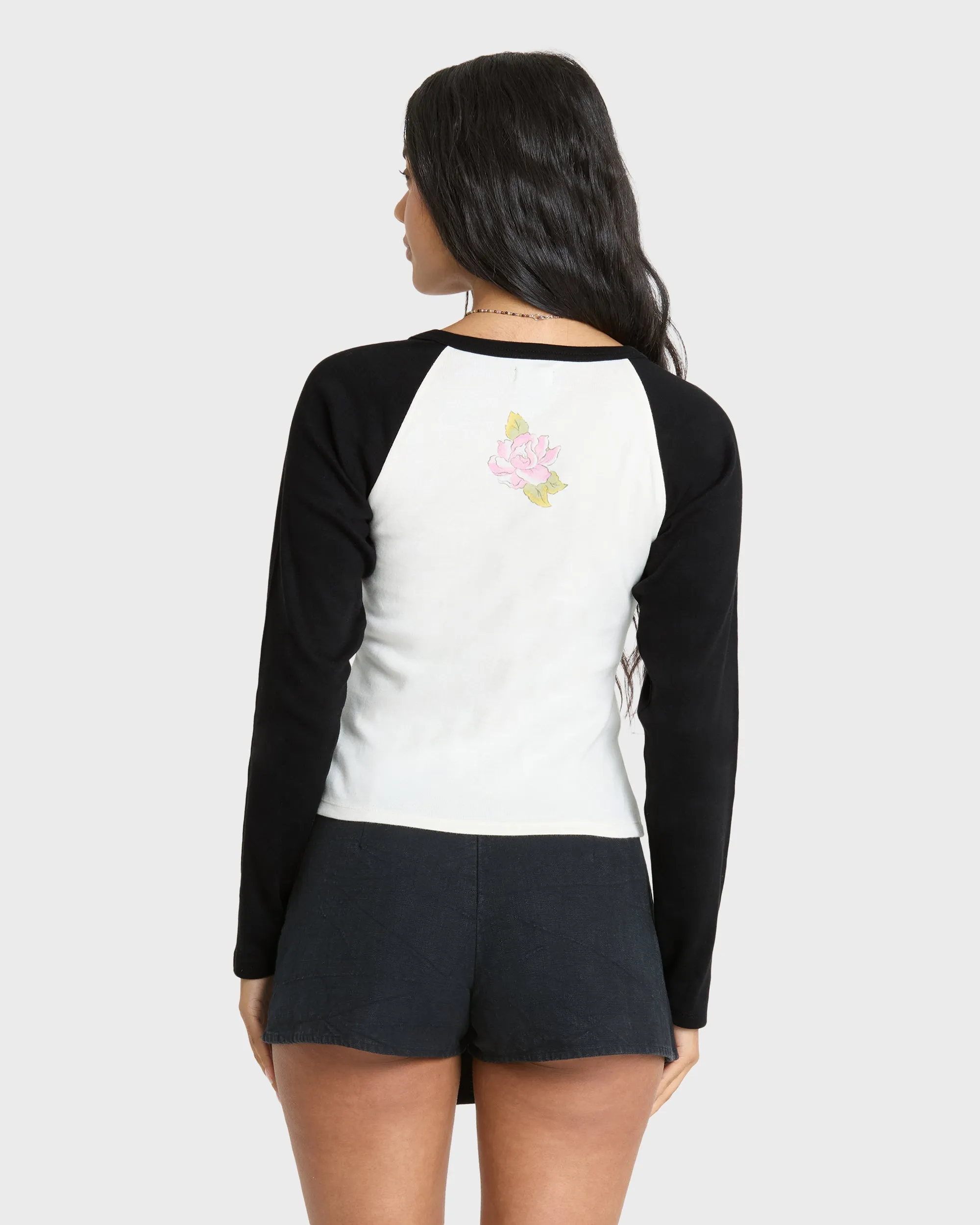 Paradise Dream Cotton Long Sleeve Raglan T-Shirt - Black Sands sold by Billabong product image thumbnail 2