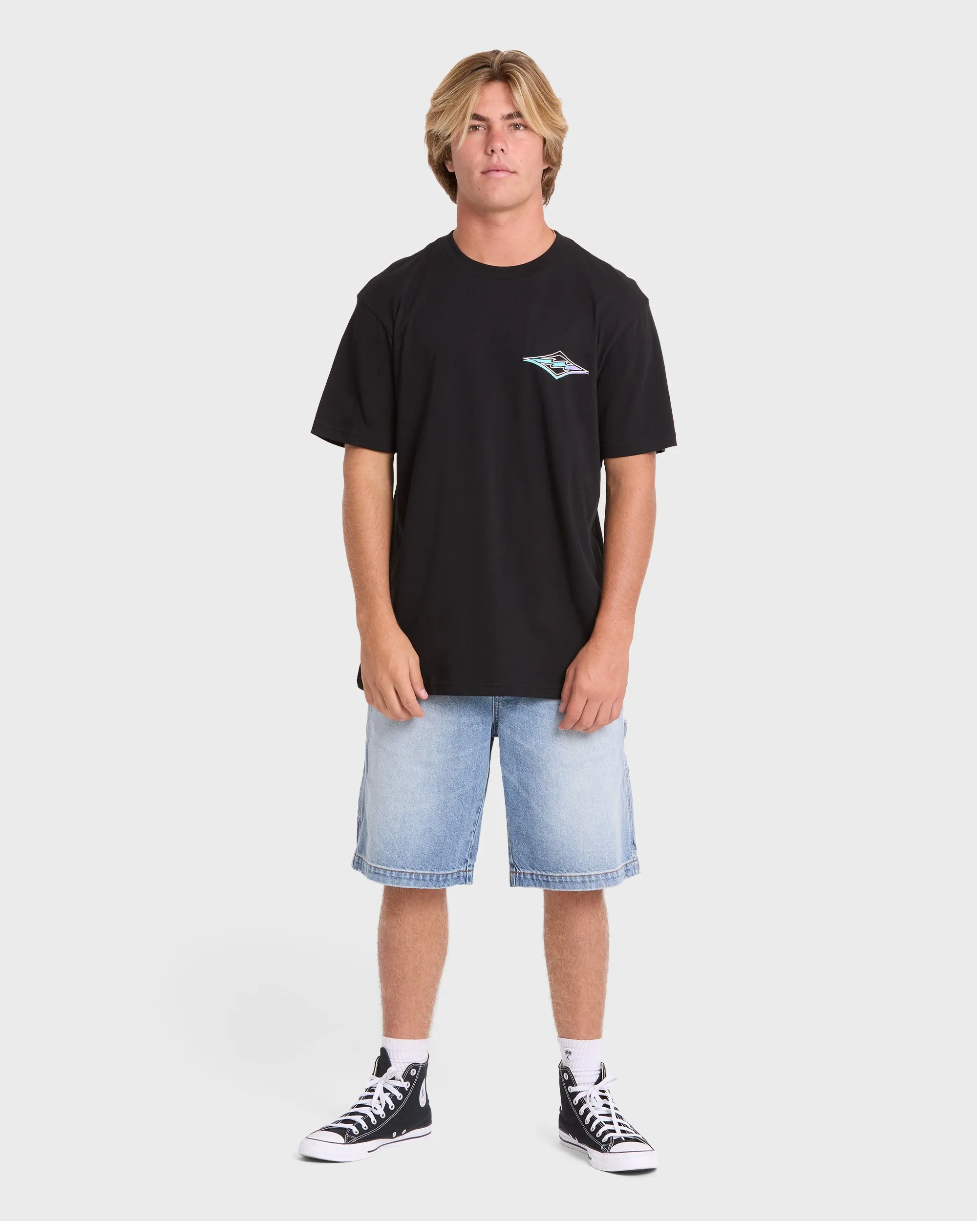 Crayon Wave Premium Short Sleeve Knit T-Shirt - Black sold by Billabong product image thumbnail 3